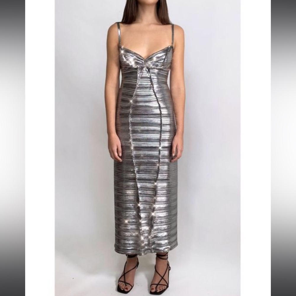 Georgia Hardinge Silver Midi Dress
